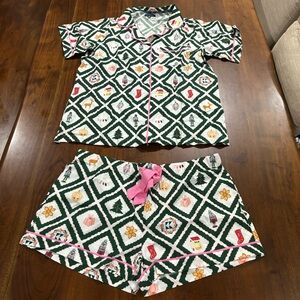 Katie Kime Holiday Story Christmas Nutcracker Short Pajama Set Sz XL Novelty